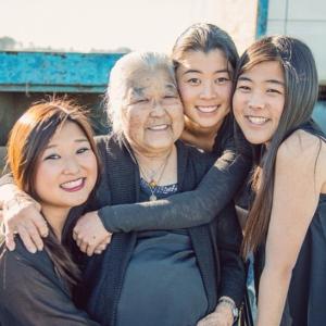 Rose and her granddaughters: Ally, Lauren, Jana.