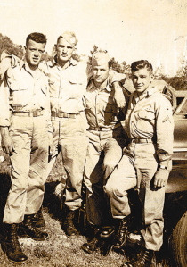 Arthur Youman, second from left, in training with the 101st Airborne.