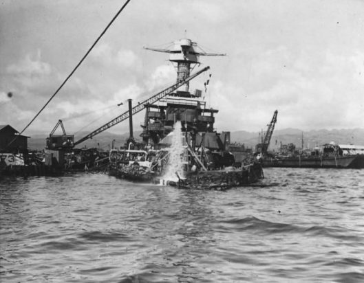battleship-uss-california-bb-44-raised-at-pearl-harbor-1942-741x578